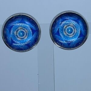 Faux Druzy Stud Stainless Steel Earrings